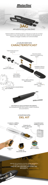 Kit motor bloqueado para puerta batiente Erreka VULCAN-D, el mejor