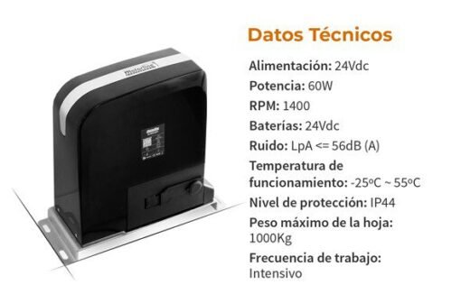 Motor puerta corredera 1000 KG Kit Motorline 2