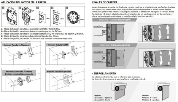 Motor tubular Erreka SENA Ø35 & Ø45 para persianas domésticas y