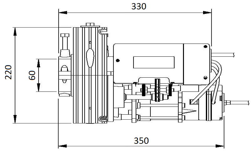 Motor persiana domestica Motorline TUB20EFRA (20kg) mando vía radio - Eje  40mm