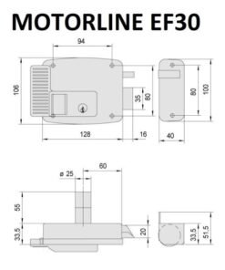 Cerradura eléctrica Motorline EF30 Izquierda