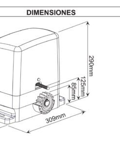 medidas motor para puerta corredera de 800kg - vds carrera 800k
