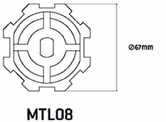 Adaptador eje motor persiana 45mm MTL08
