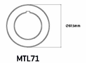 Adaptador motor enrollable MTL71 para TUB300 2