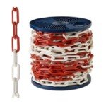 Cadena de plástico señalización rollo de 25 metros rojo y blanco