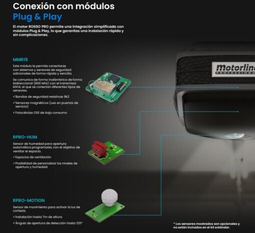 Kit motor puerta de garaje seccional Motorline Rosso Pro 02