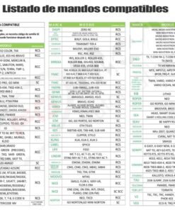 Mando de garaje universal copiador clonador 433-868mhz -LISTA MANDOS COMPATIBLES