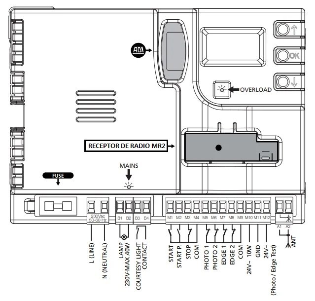 Placa recambio motor corredera V2 Ayros 230v - PD19 KB1