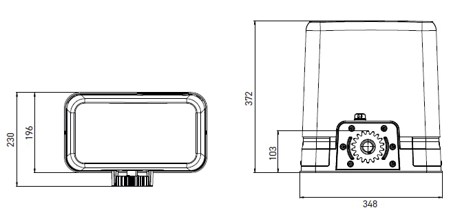 Medidas MOTOR PUERTA CORREDERA V2 Able SL Medium