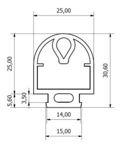 Goma paragolpes 25 x 25 correderas y basculantes 1