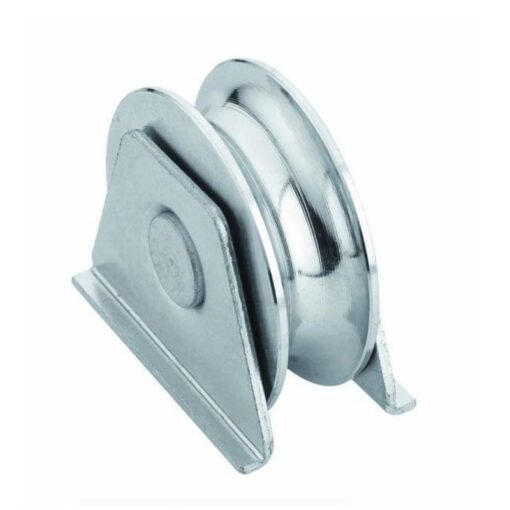 Rueda puerta corredera soporte D80 U20 doble rodamiento.