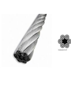 Cable acero galvanizado 6 X 37+1 diámetro 6mm