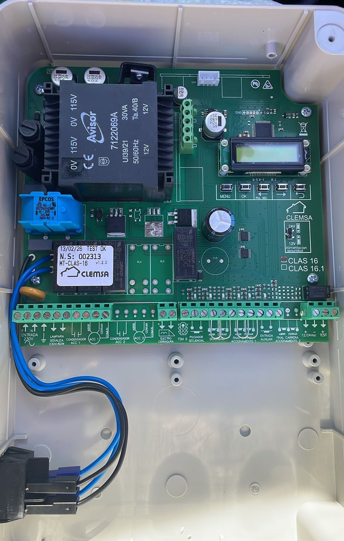 CLEMSA Clas 16 central puerta batiente para 1 motor 230v