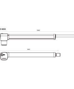 Motor electromecánico puerta abatible Matikgate FORCE 600 medidas dimensiones