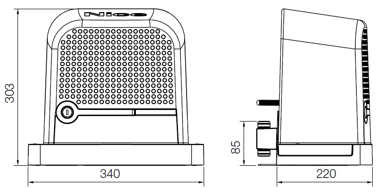 Kit motor puerta corredera NICE ROBUS RBS hasta 600kg medidas